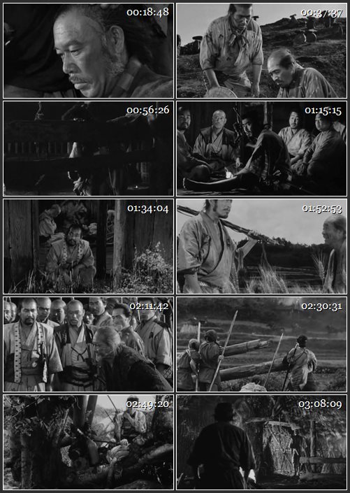 Кадр из фильма «Семь самураев», 512x288